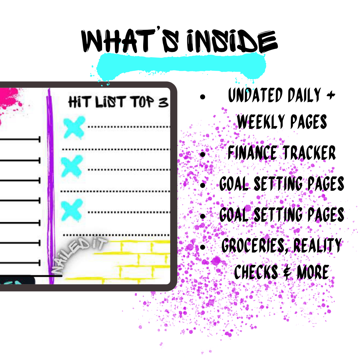 Western graffiti-style digital planner for iPad