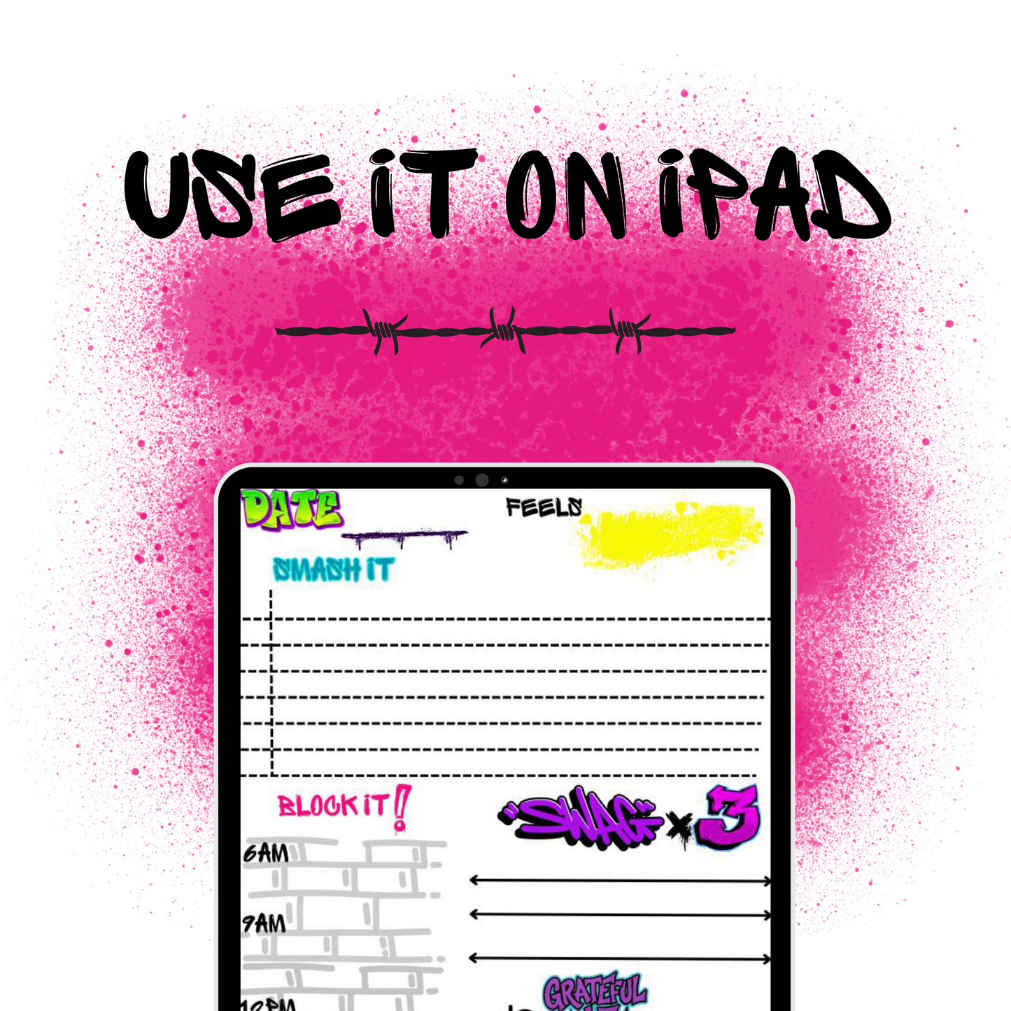 Western graffiti-style digital planner for iPad