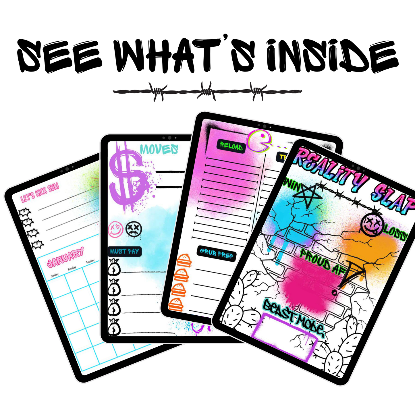 Western graffiti-style digital planner for iPad