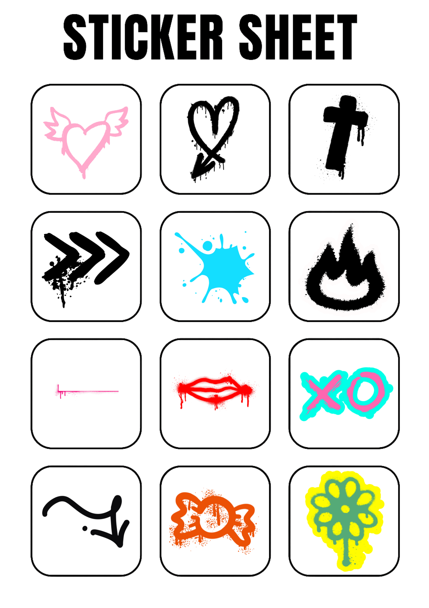 Graffiti Sticker Pack Vol 1 – Digital Stickers for GoodNotes & -3H Planners