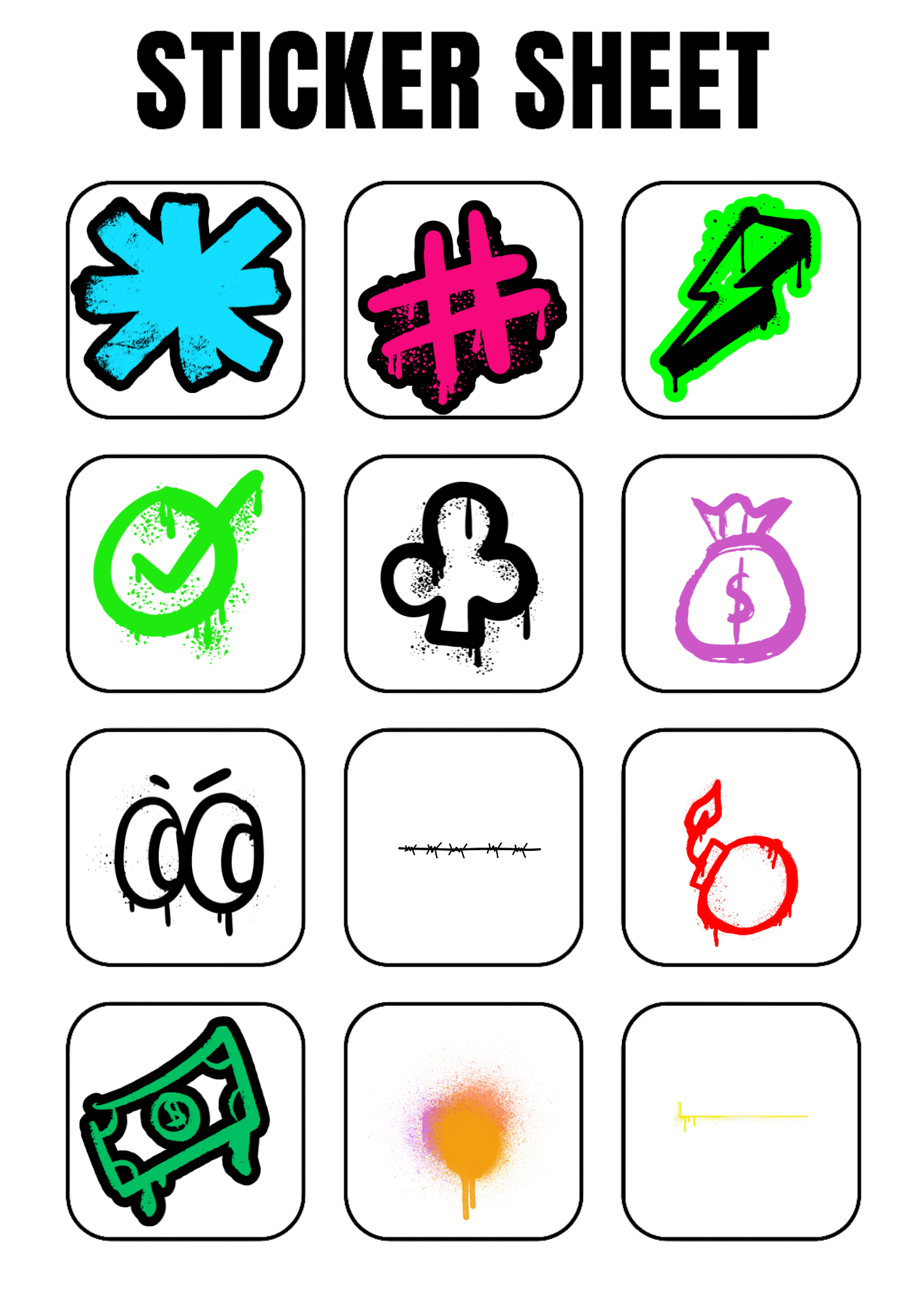 Graffiti Sticker Pack Vol 1 – Digital Stickers for GoodNotes & -3H Planners