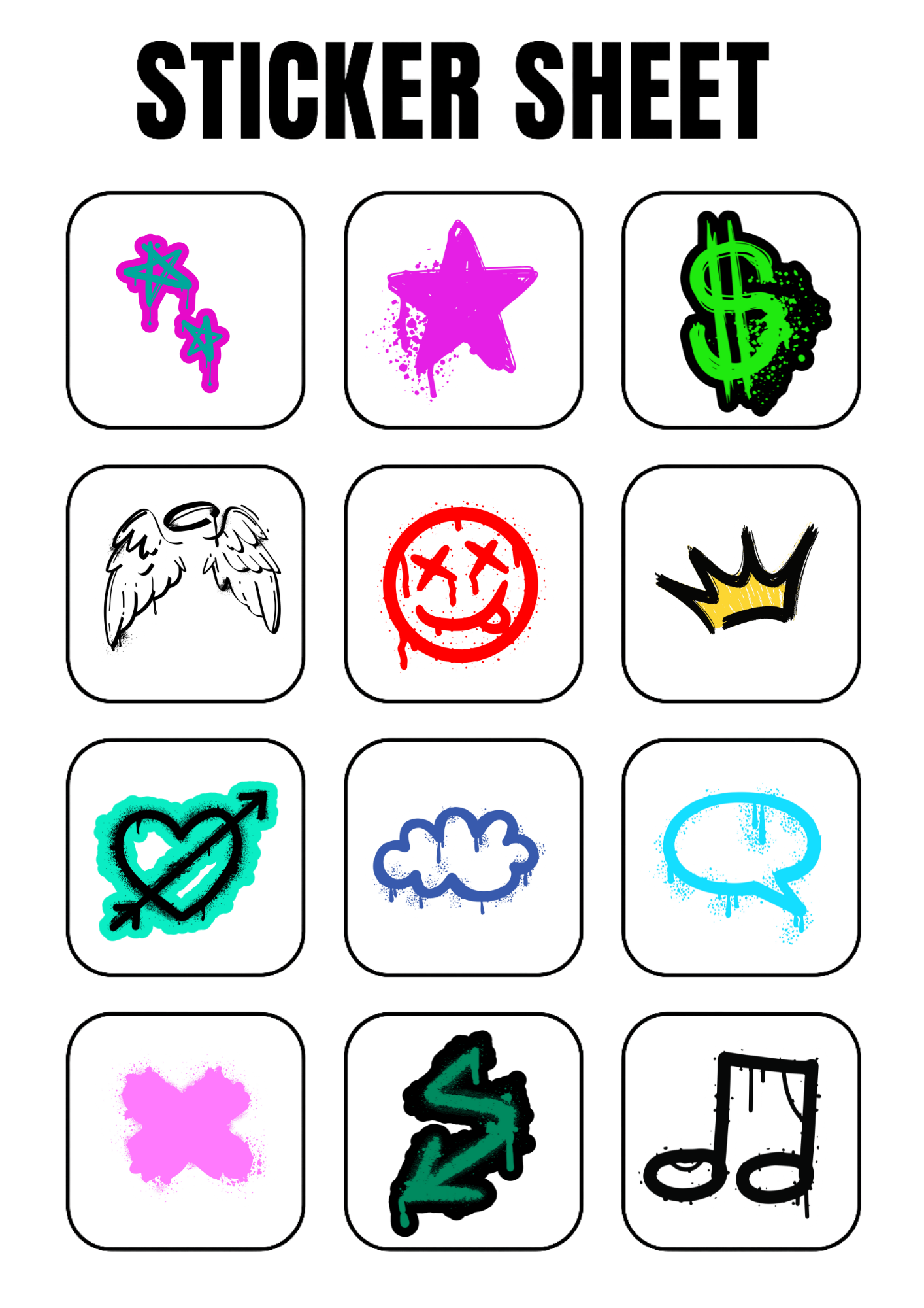 Graffiti Sticker Pack Vol 1 – Digital Stickers for GoodNotes & -3H Planners