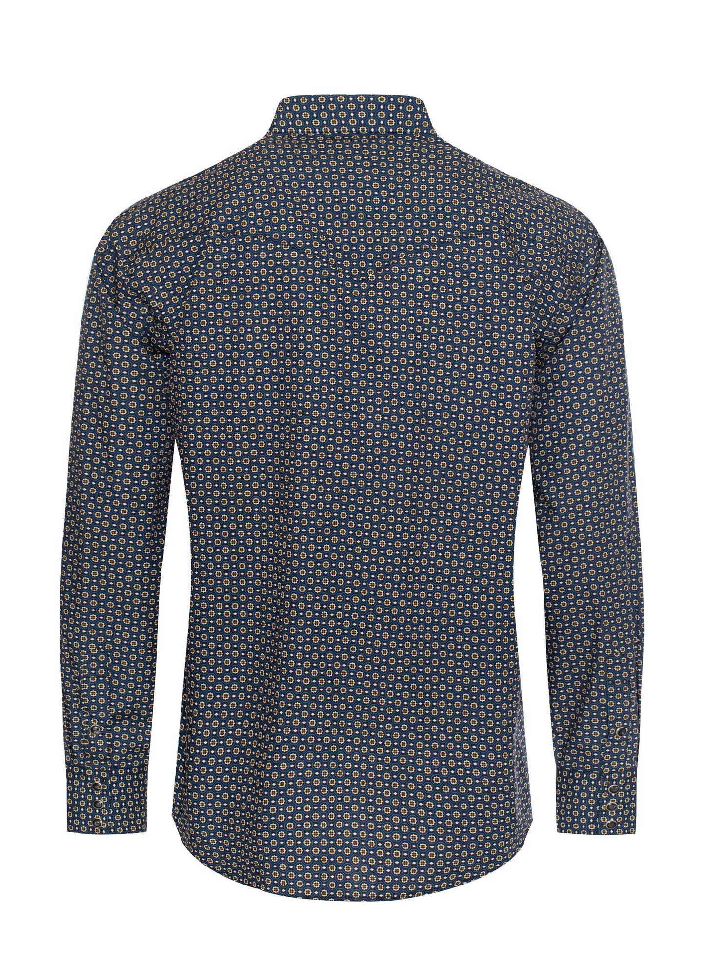 Men’s Western Shirt – Navy Geo Print