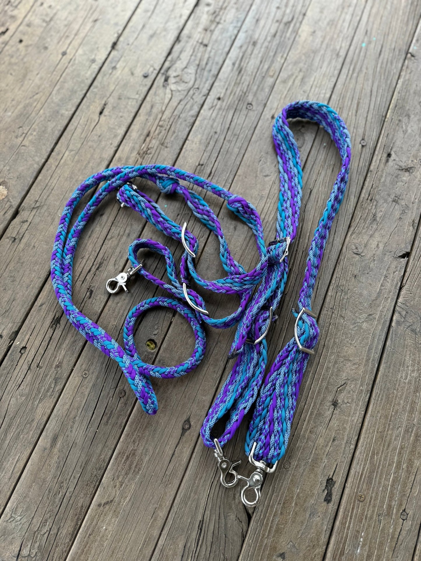 Blue & Purple Bridle by bar3H Equine – Custom Western Tack Australia