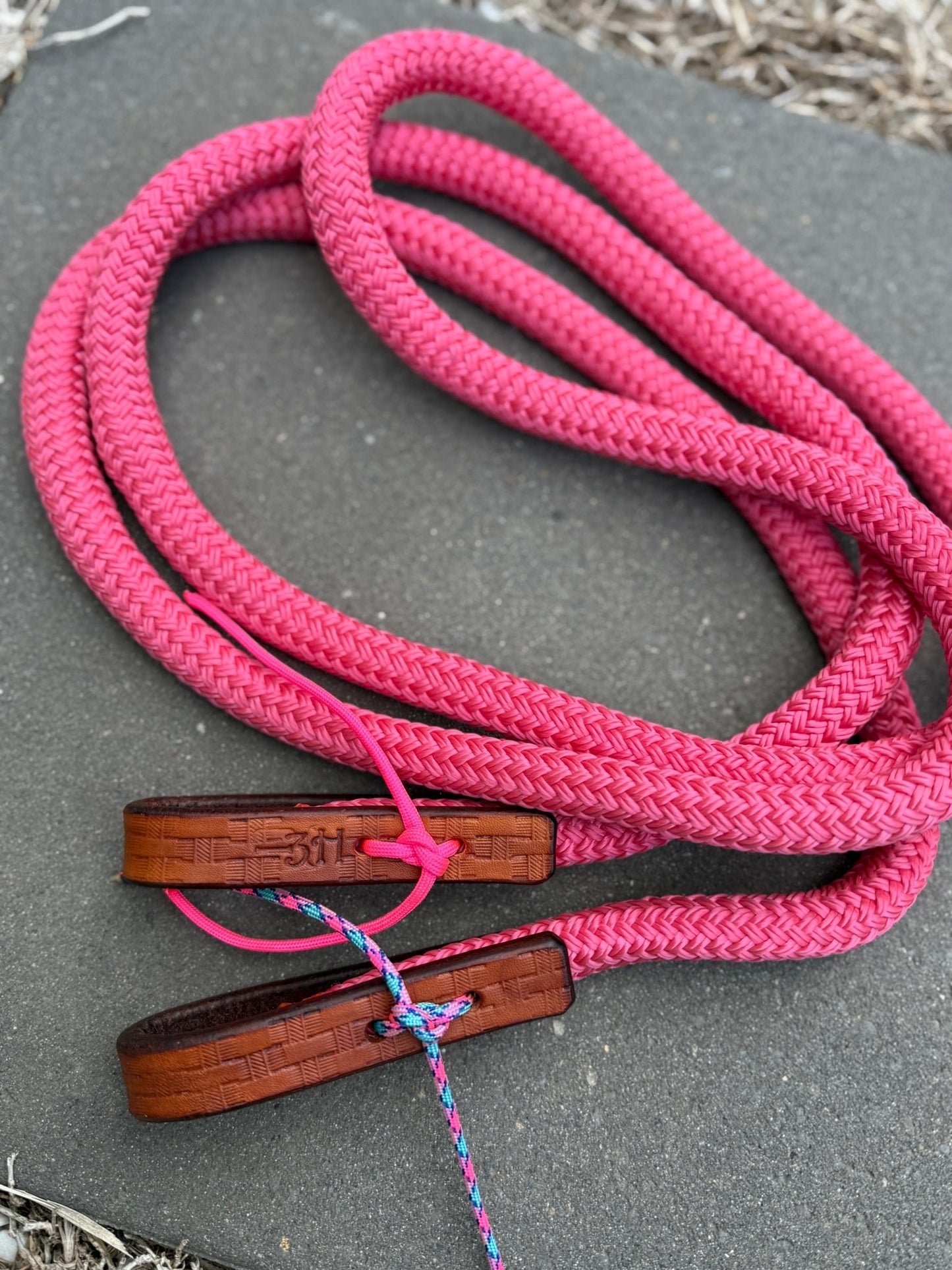 Rope Reins – 7ft with Leather Keepers & Trigger Snap by bar3H Equine – Custom Western Tack Australia