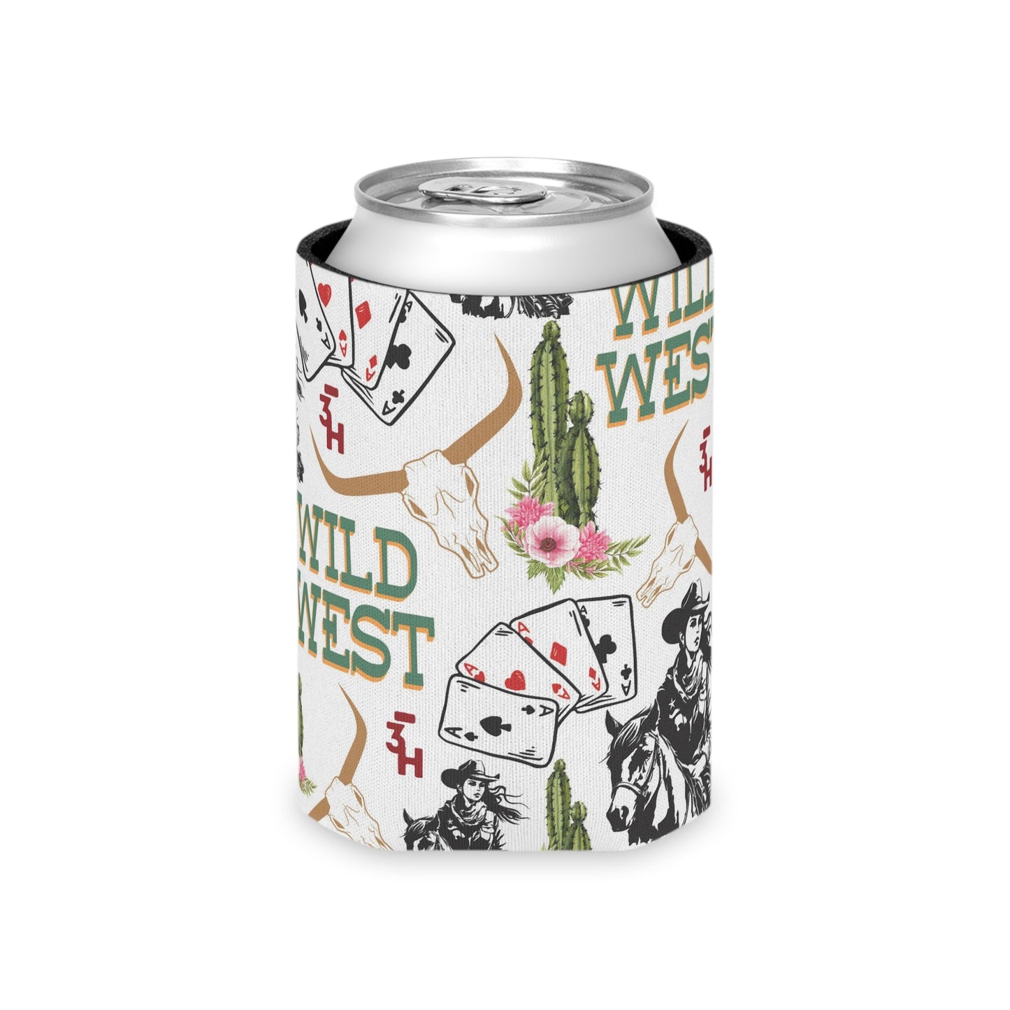 Wild West - White Can Cooler by bar3H Equine – Custom Western Tack Australia