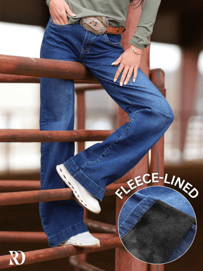Ranch Dress'n Fleece-Lined Jeans Warm Trouser Fit Denim bar3H Equine Ranch Dress'n Fleece-Lined Jeans Warm Trouser Fit Denim bar3H Equine
