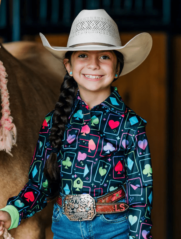 High Roller - Youth Performance Rodeo Shirt by bar3H Equine – Custom Western Tack Australia
