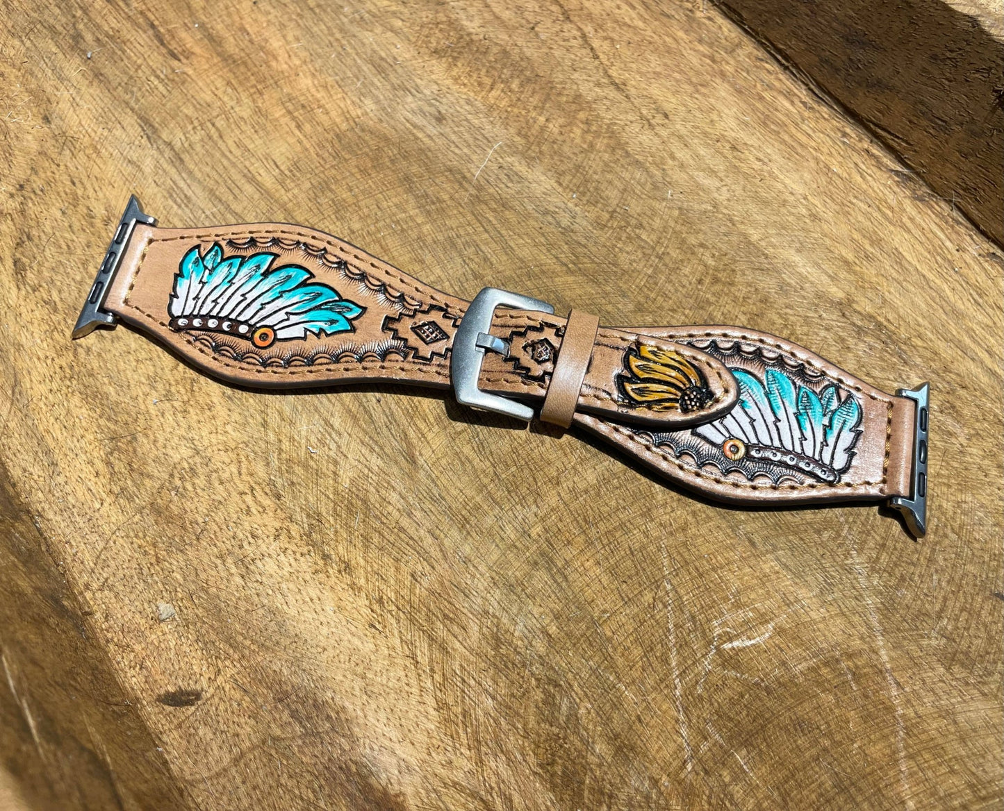 Apple Leather Watch band 45mm by bar3H Equine – Custom Western Tack Australia