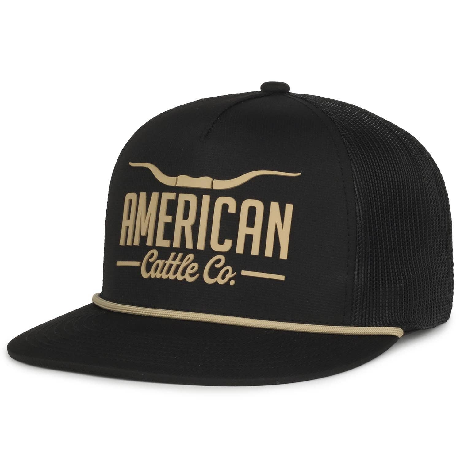Black cap with 'American Cattle Co.' logo on a white background