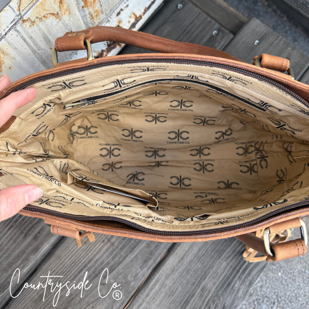 Canyon Check Cowhide Purse