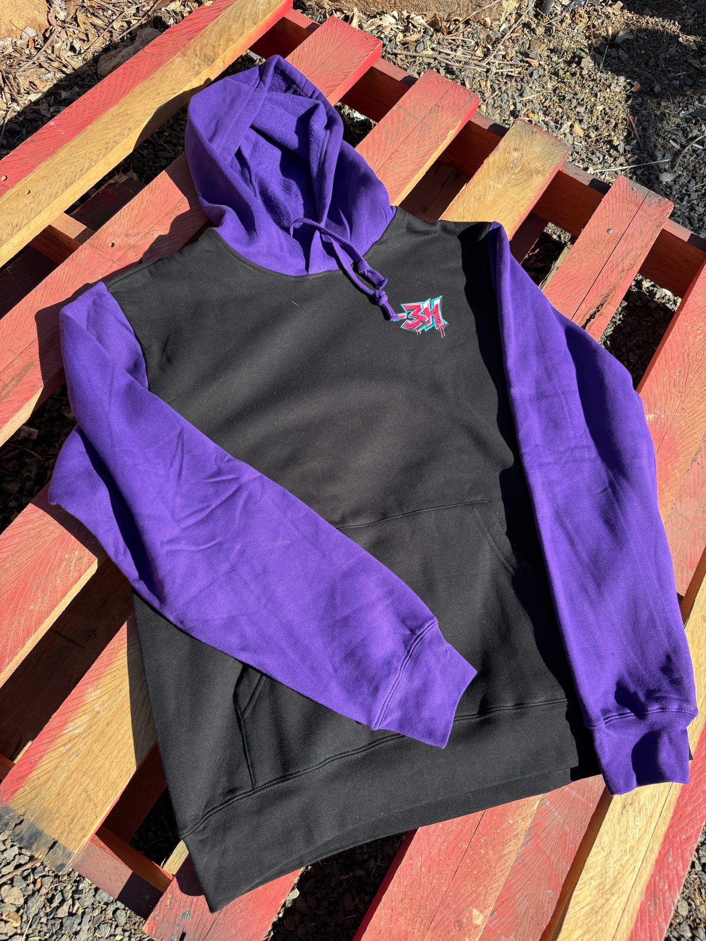 -3H Black / Electric Purple Hoodie