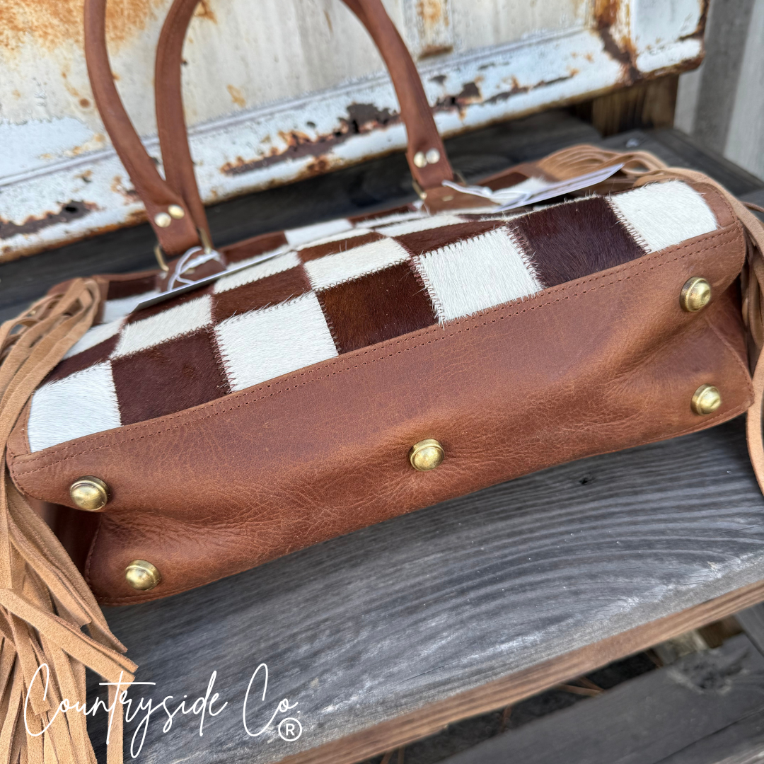 Canyon Check Cowhide Purse