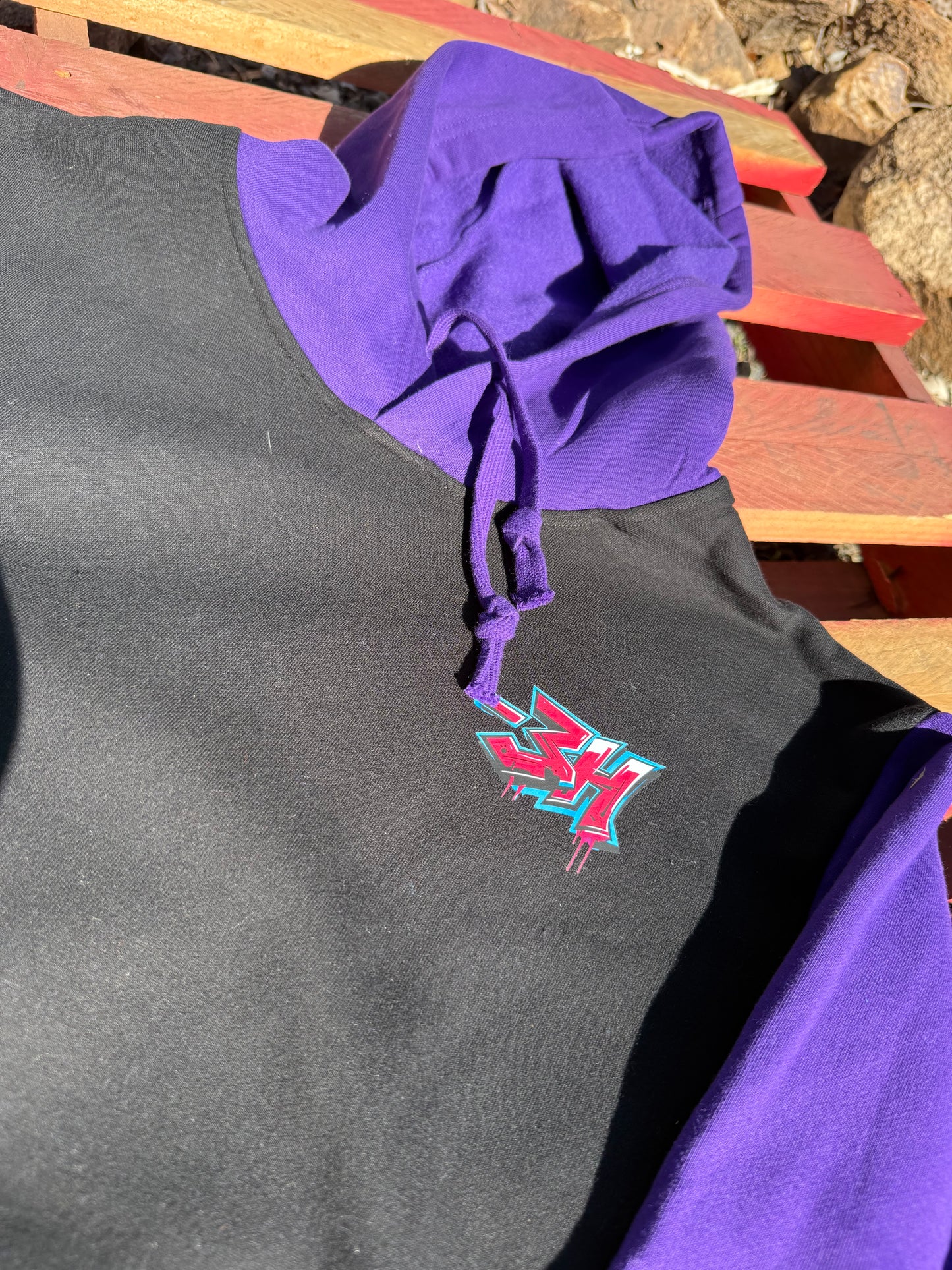 -3H Black / Electric Purple Hoodie