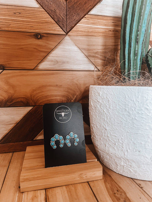 Turquoise Concho Stud Earrings