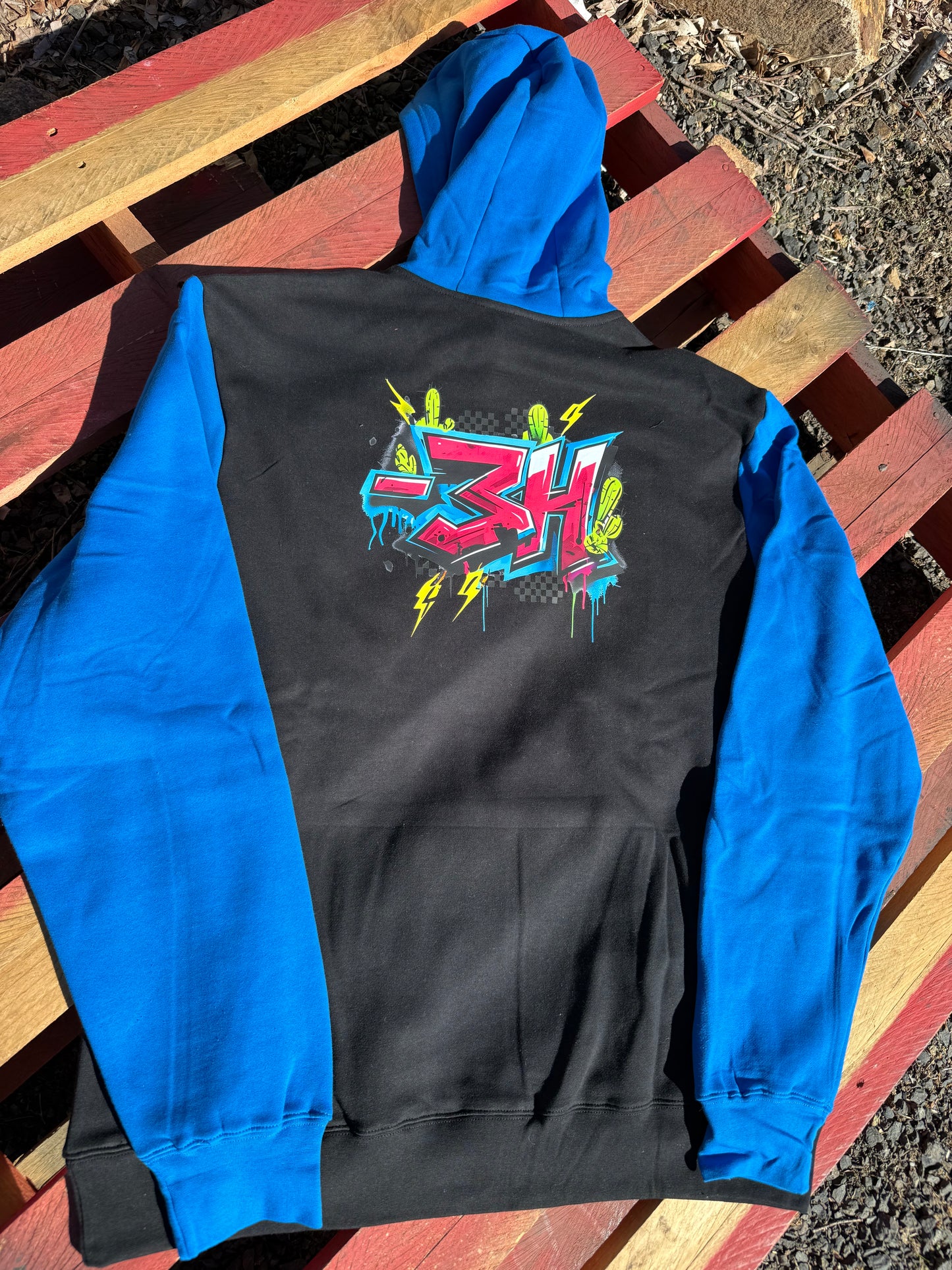 -3H Black / Electric Royal Hoodie