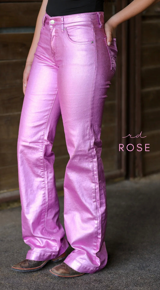 Rose Metallic Signature Trouser Denim