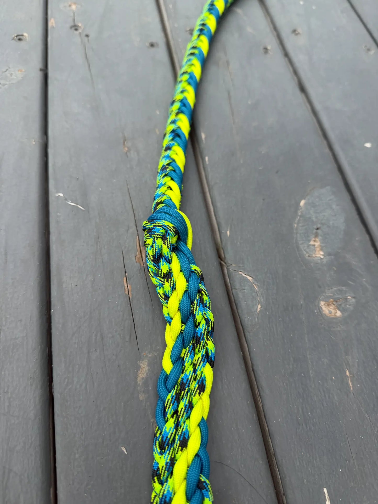 Neon lime teal and blue camo handmade -3H stabiliser reins for barrel racing, ready to ship