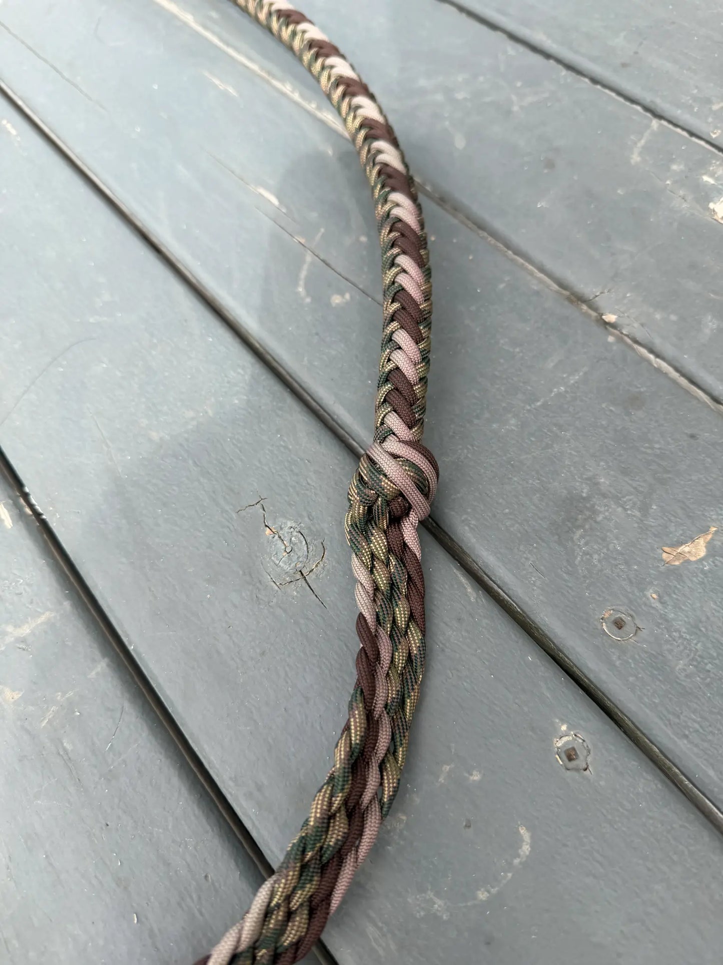 Brown olive and beige camo handmade -3H stabiliser reins for barrel racing, ready to ship
