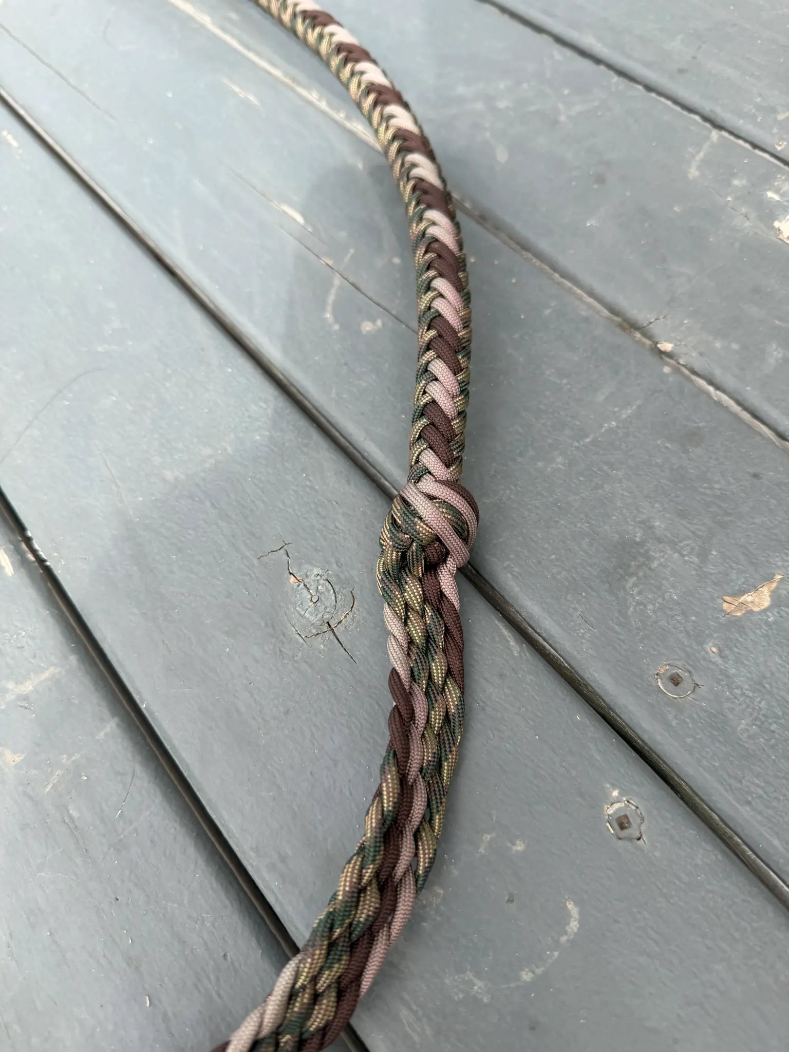 Brown olive and beige camo handmade -3H stabiliser reins for barrel racing, ready to ship