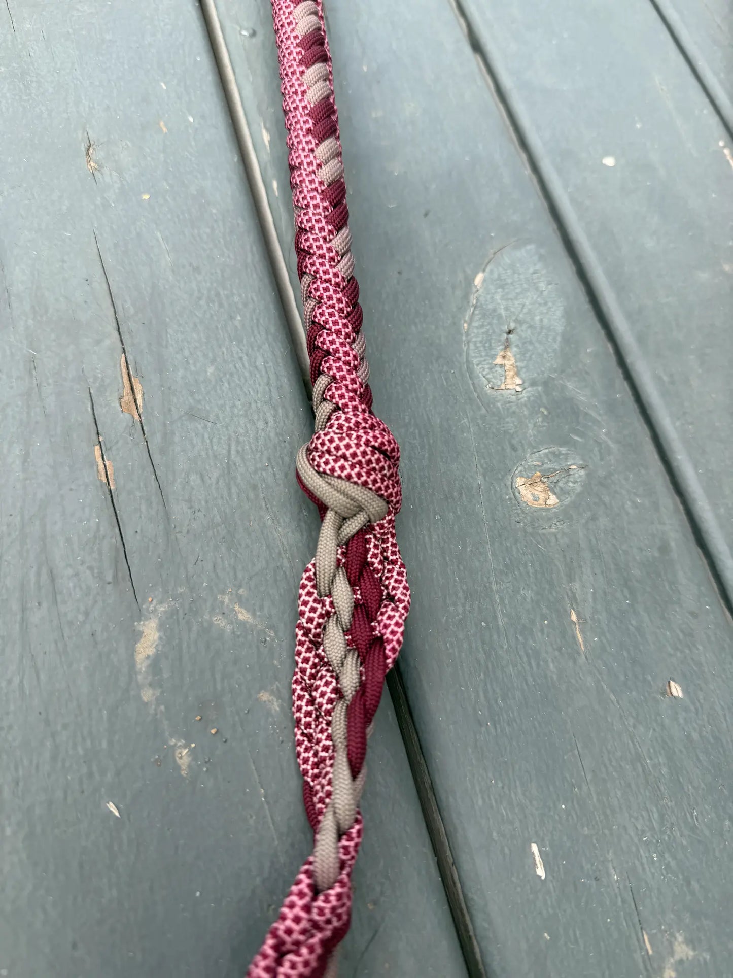 Burgundy grey and pattern handmade -3H stabiliser reins for barrel racing, ready to ship