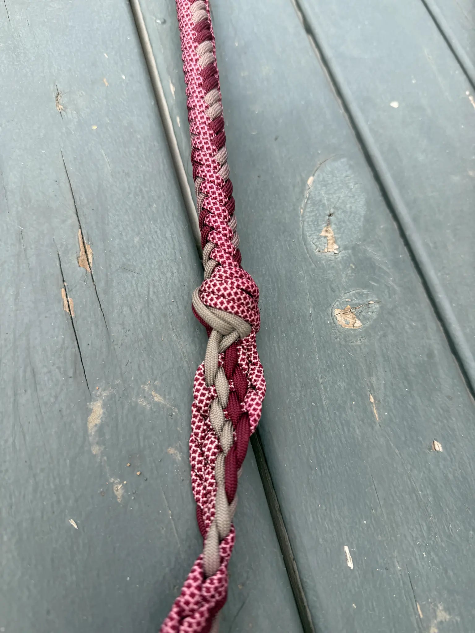 Burgundy grey and pattern handmade -3H stabiliser reins for barrel racing, ready to ship