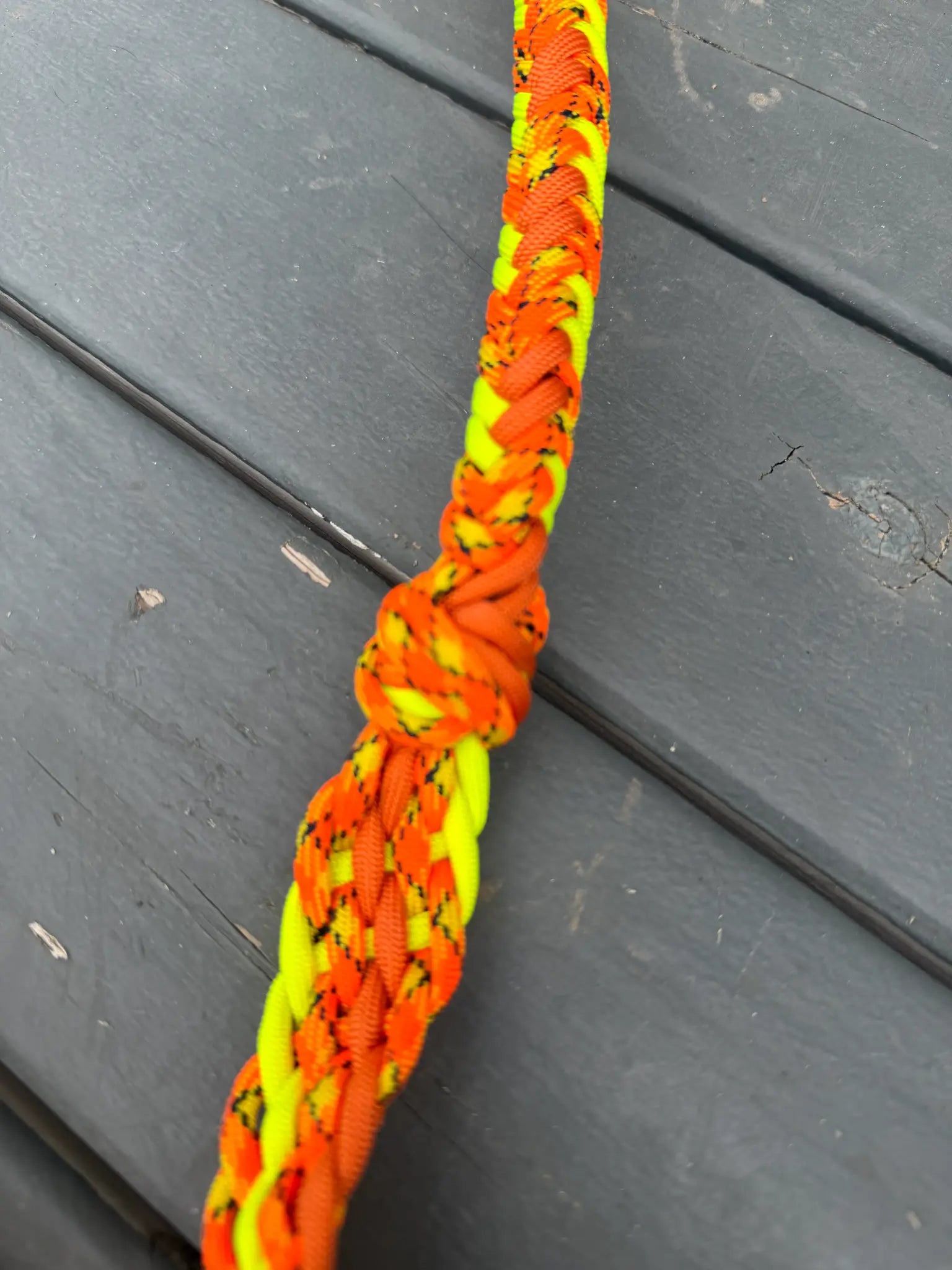 Neon orange yellow and black camo handmade -3H stabiliser reins for barrel racing, ready to ship