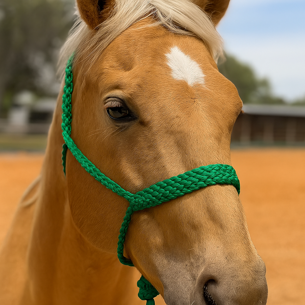Mule Tape Rope Halter with Removable 10ft Lead
