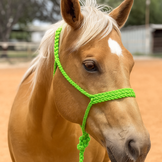 Mule Tape Rope Halter with Removable 10ft Lead