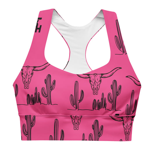 Pretty in Pink Longline sports bra
