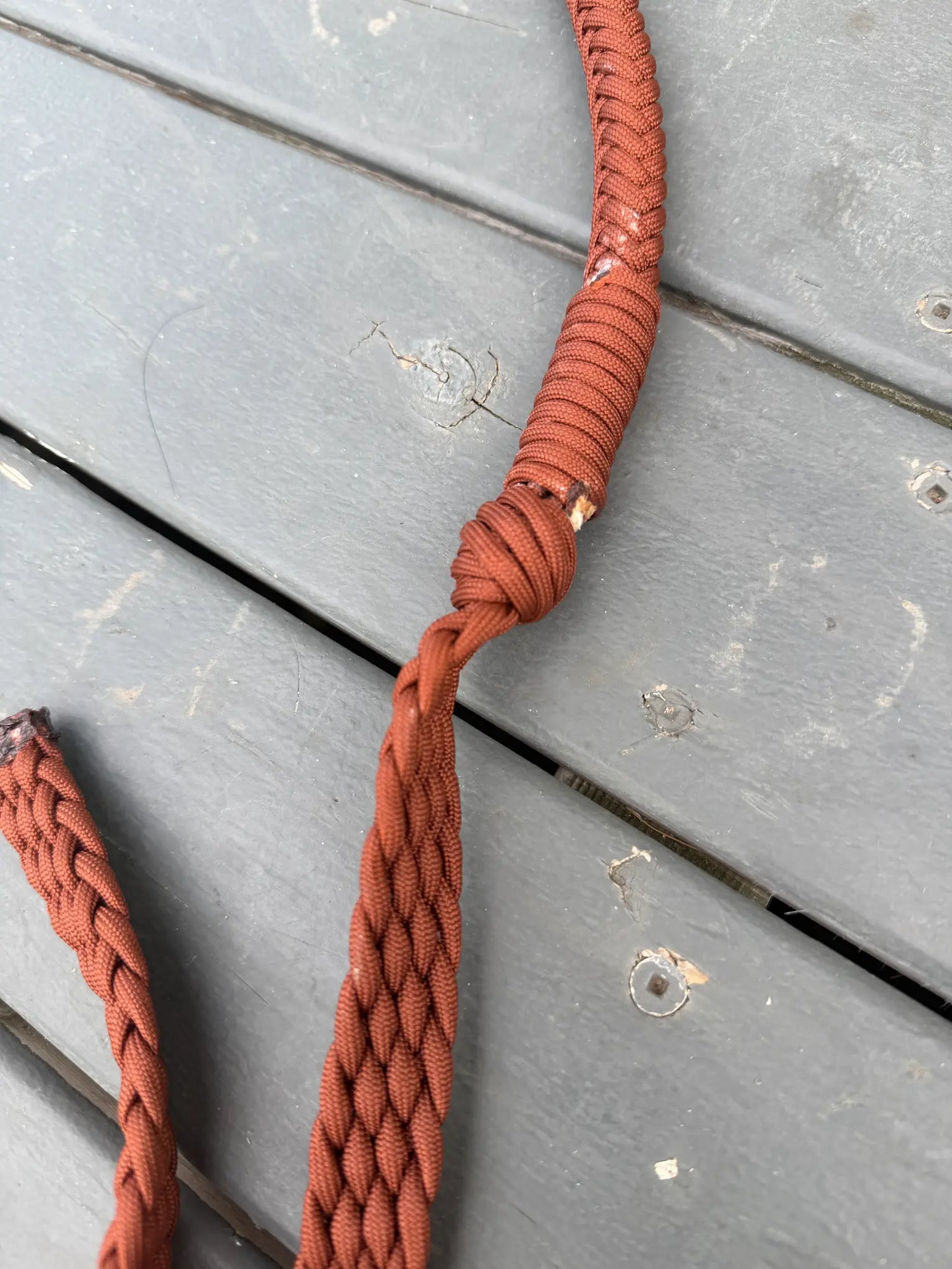 Rust brown handmade -3H stabiliser reins for barrel racing, ready to ship