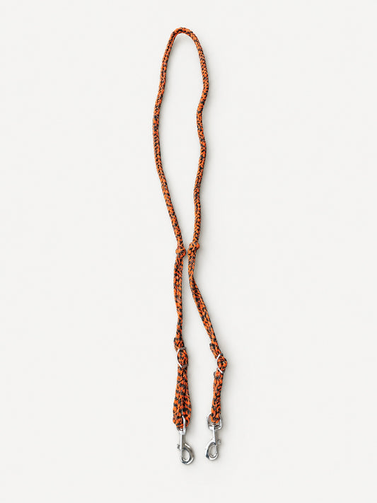 Orange & Black 3-strand roper reins — full set