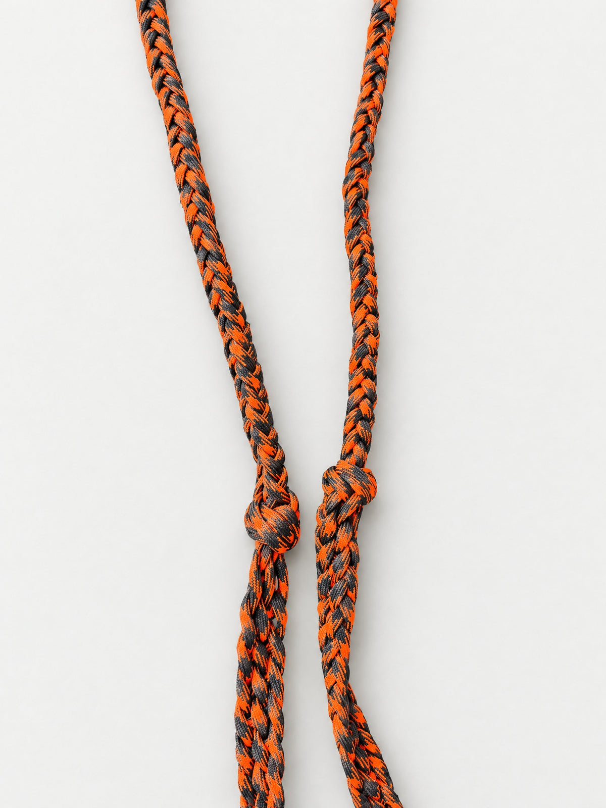 Orange & Black 3-strand roper reins — braid detail