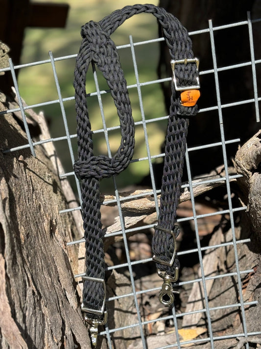 Black Braided One Ear Bridle by bar3H Equine – Custom Western Tack Australia