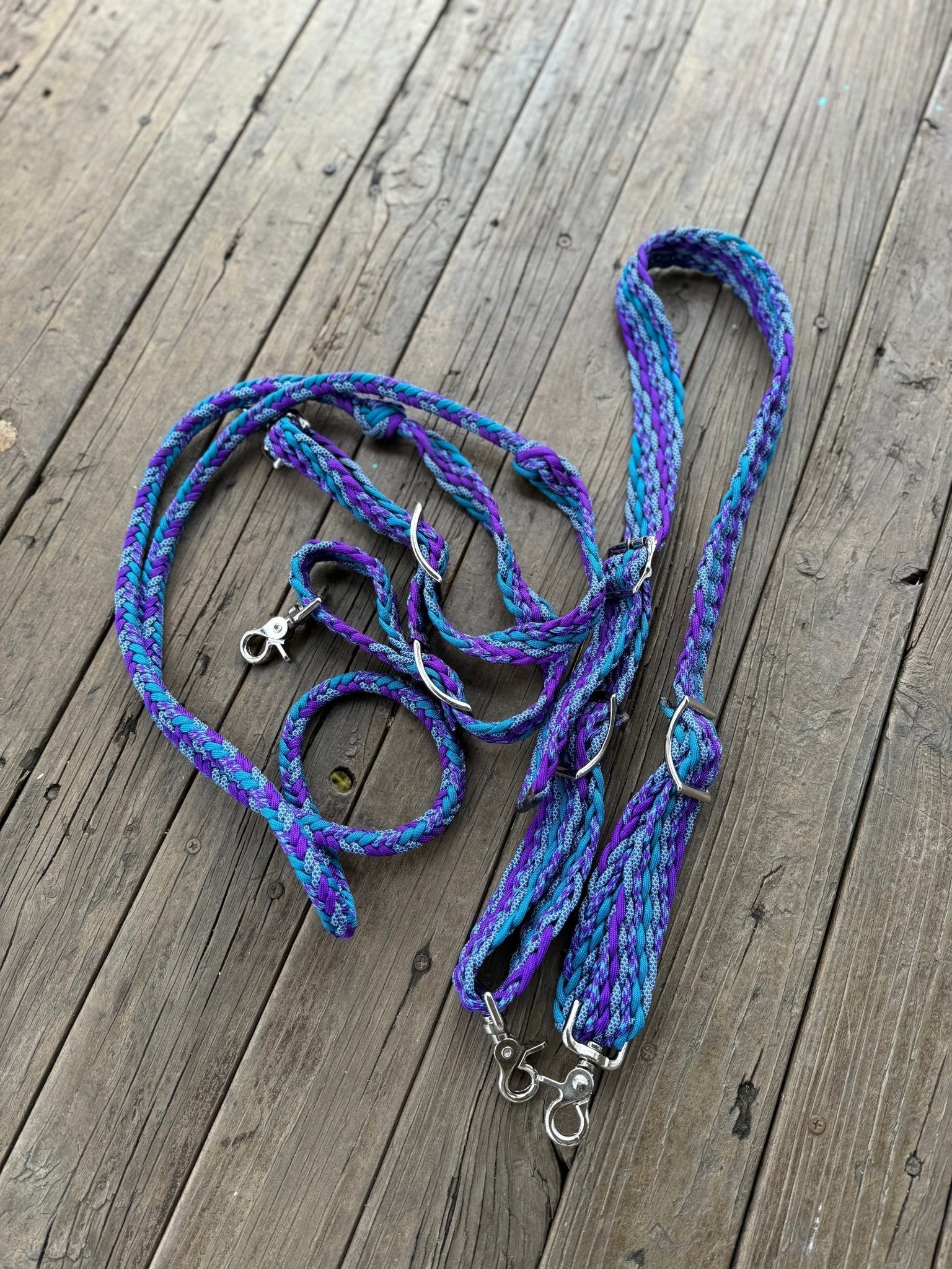 Blue & Purple Bridle by bar3H Equine – Custom Western Tack Australia