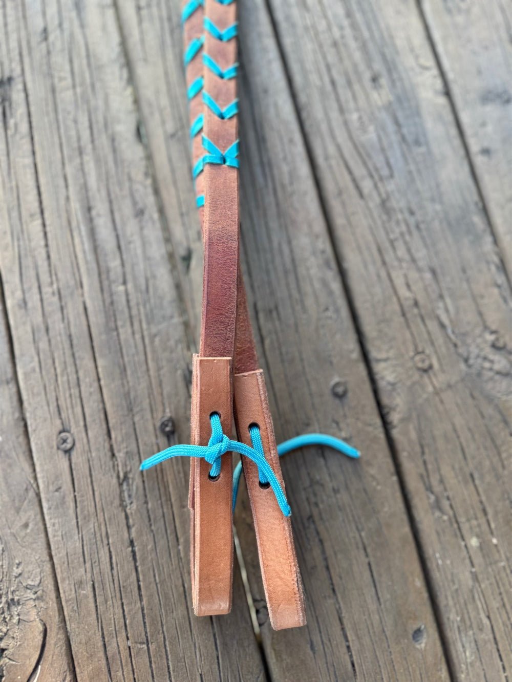 Herman Oak Leather Reins – Tan with Custom Kangaroo Lacing by bar3H Equine – Custom Western Tack Australia