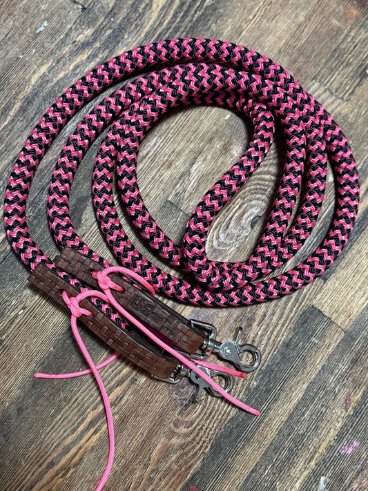 Rope Reins – 7ft with Leather Keepers & Trigger Snap by bar3H Equine – Custom Western Tack Australia