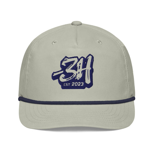 Vintage Snapback Cap – Light Grey & Navy by bar3H Equine – Custom Western Tack Australia