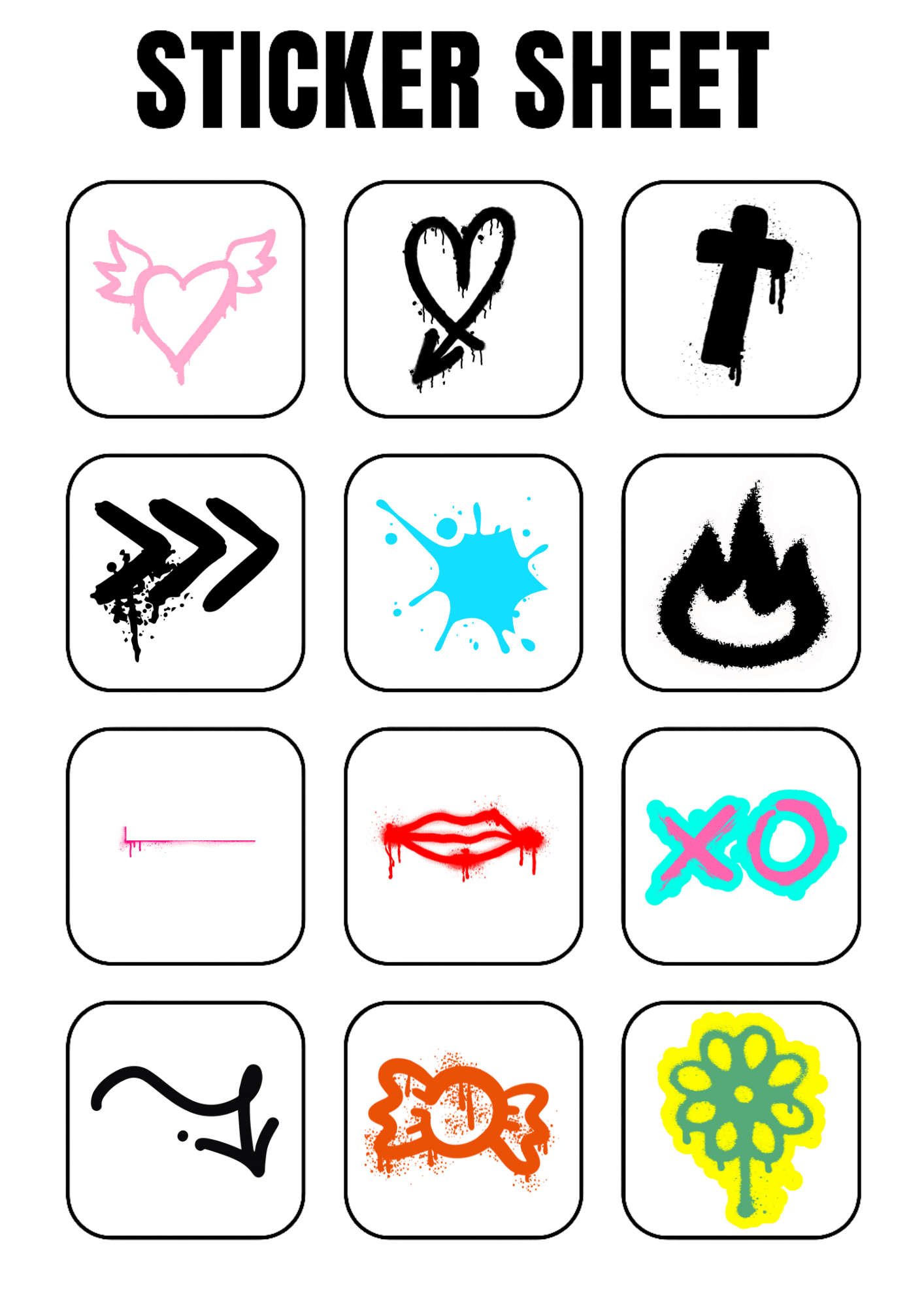 Graffiti Sticker Pack Vol 1 – Digital Stickers for GoodNotes & - 3H Planners by bar3H Equine – Custom Western Tack Australia