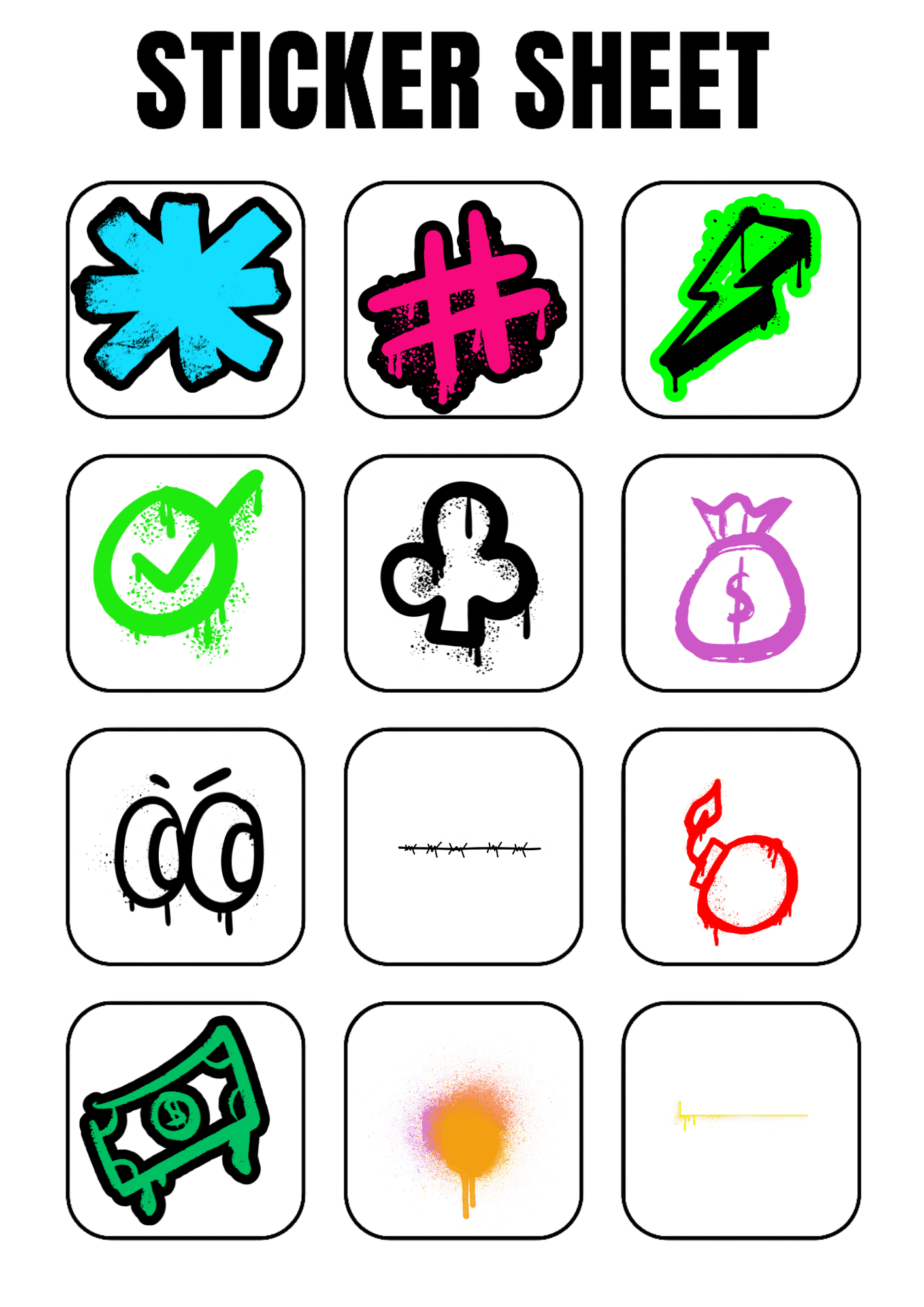 Graffiti Sticker Pack Vol 1 – Digital Stickers for GoodNotes & - 3H Planners by bar3H Equine – Custom Western Tack Australia