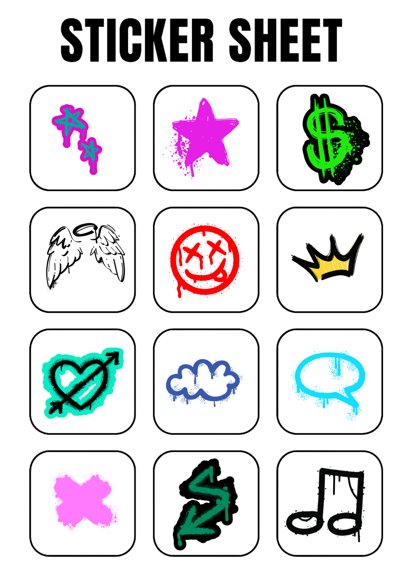 Graffiti Sticker Pack Vol 1 – Digital Stickers for GoodNotes & - 3H Planners by bar3H Equine – Custom Western Tack Australia
