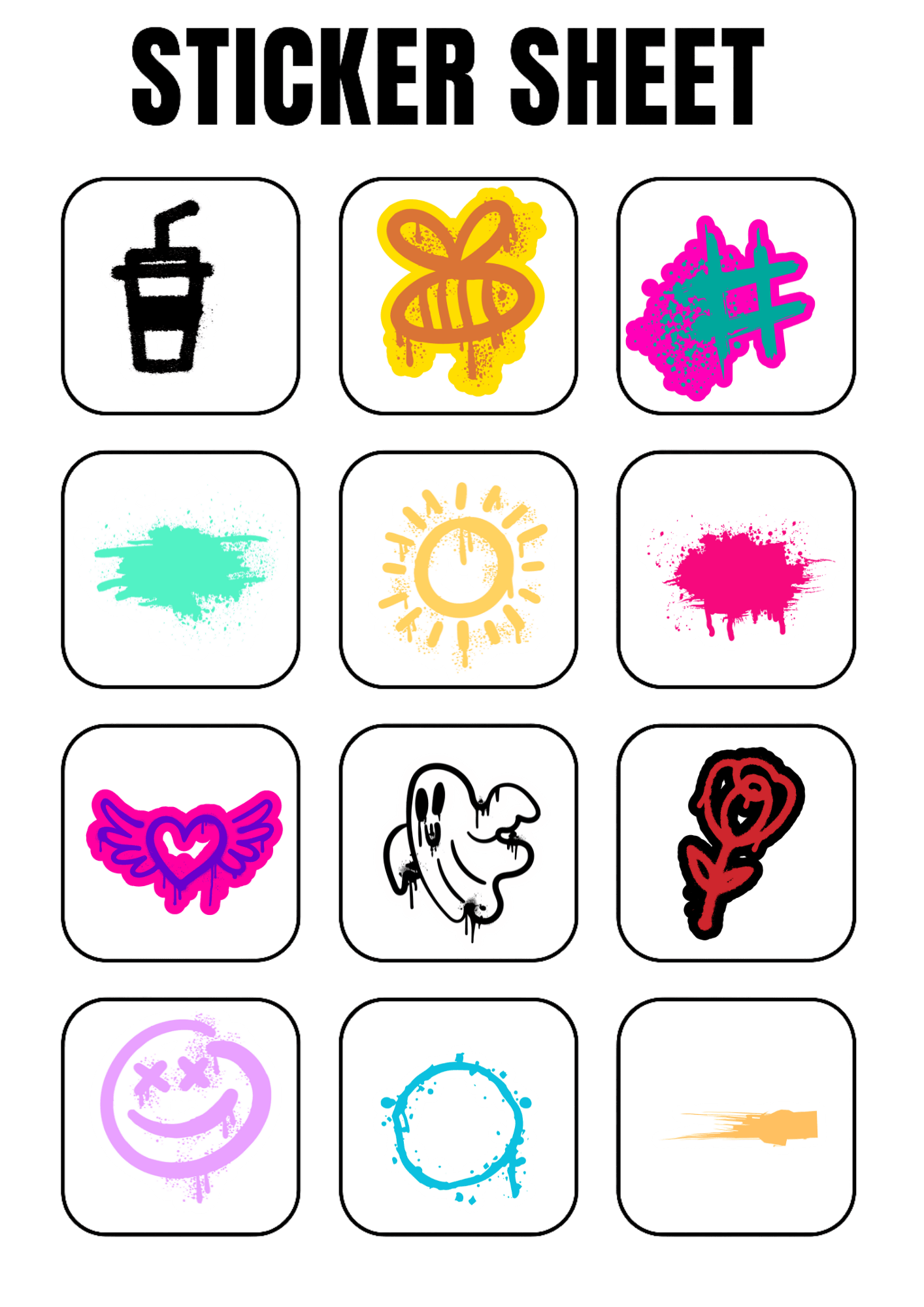 Graffiti Sticker Pack Vol 1 – Digital Stickers for GoodNotes & - 3H Planners by bar3H Equine – Custom Western Tack Australia