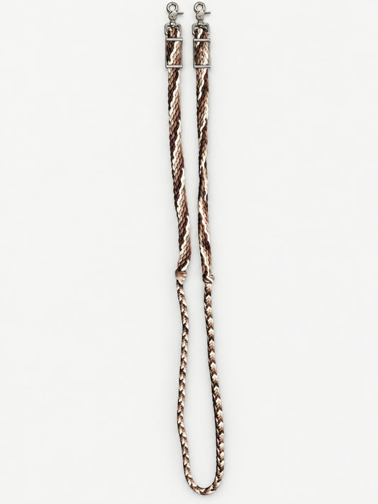 Brown, Tan & Cream handbraided barrel reins — full set