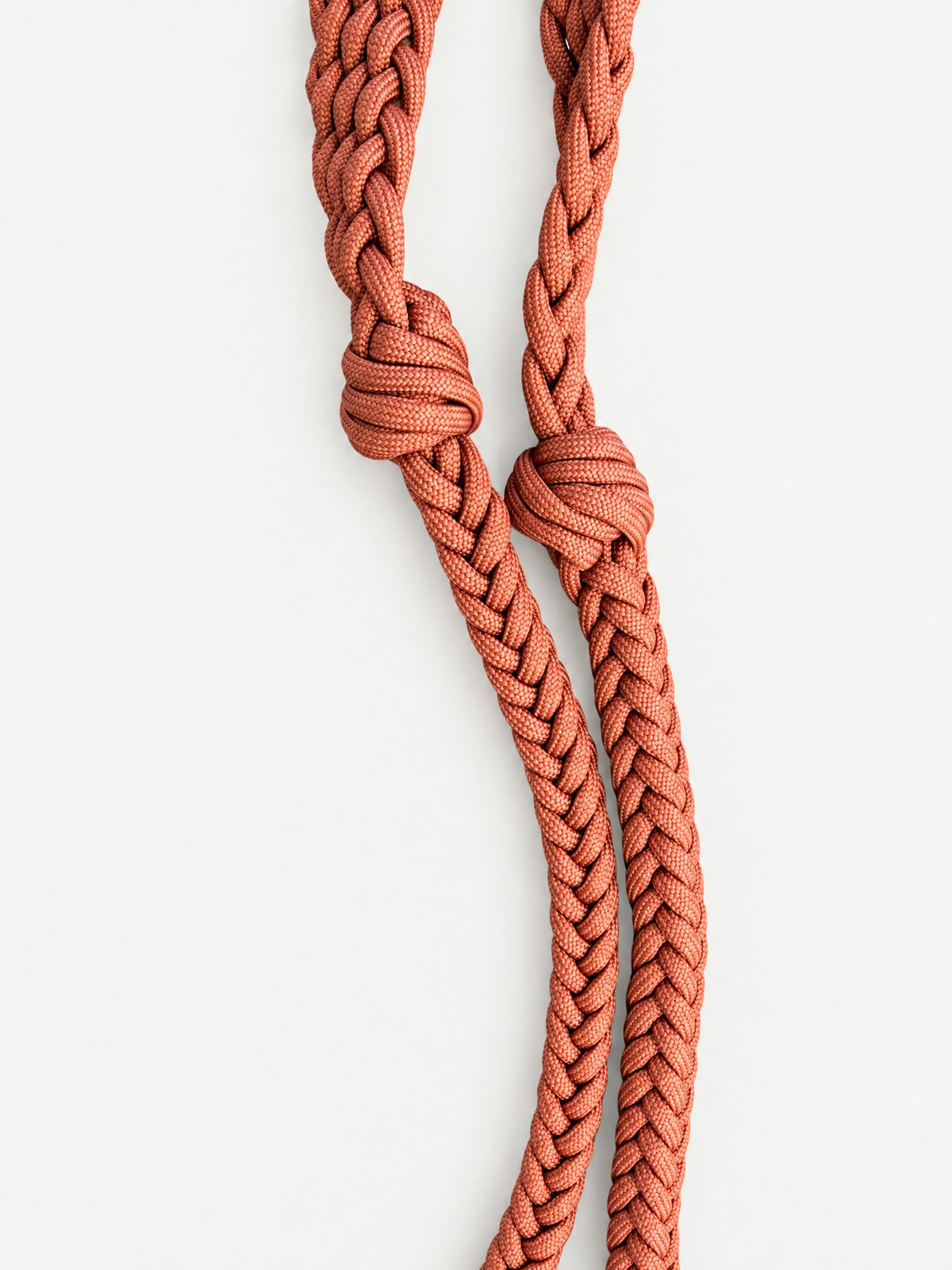 Sunset Orange handbraided barrel reins — braid detail