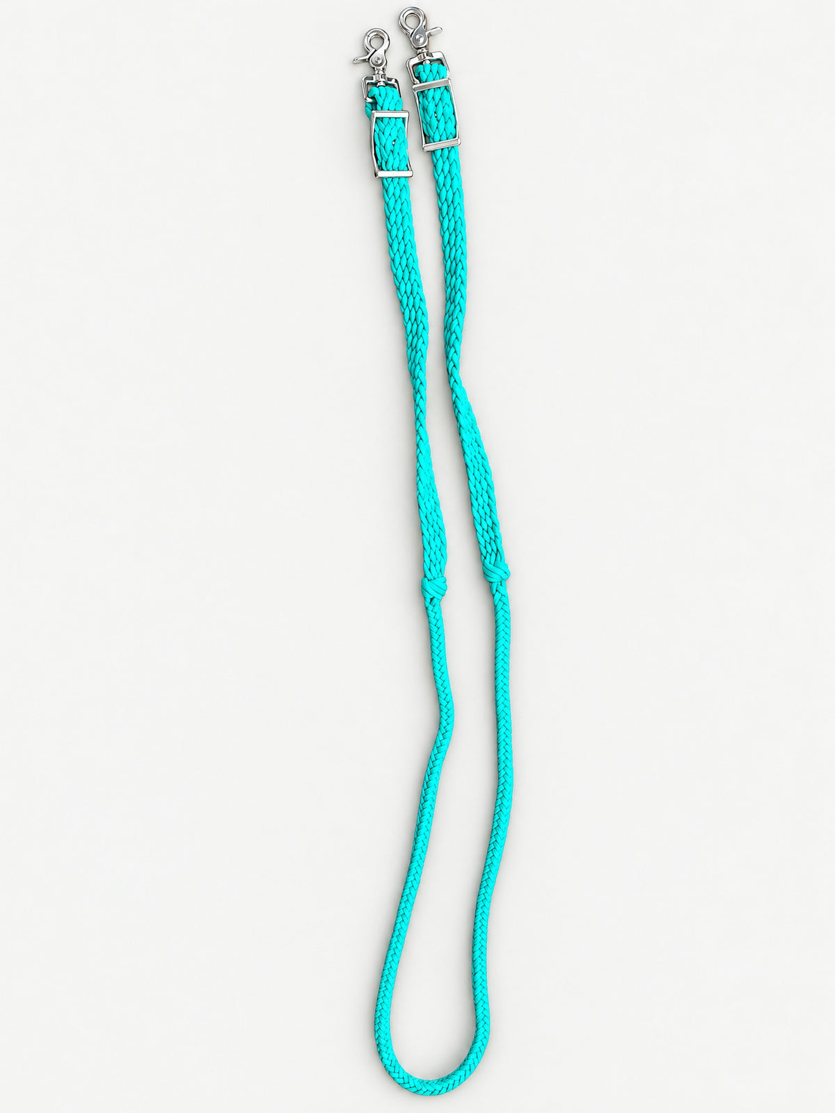 Turquoise handbraided barrel reins — full set