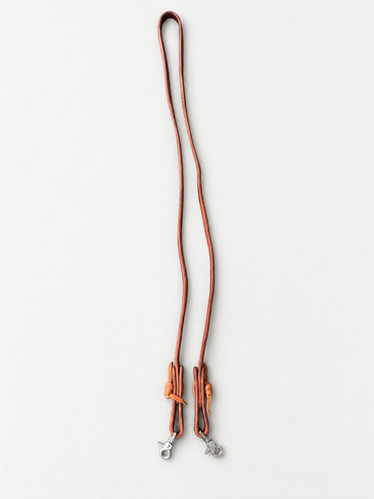 Plain brown leather barrel reins — full set