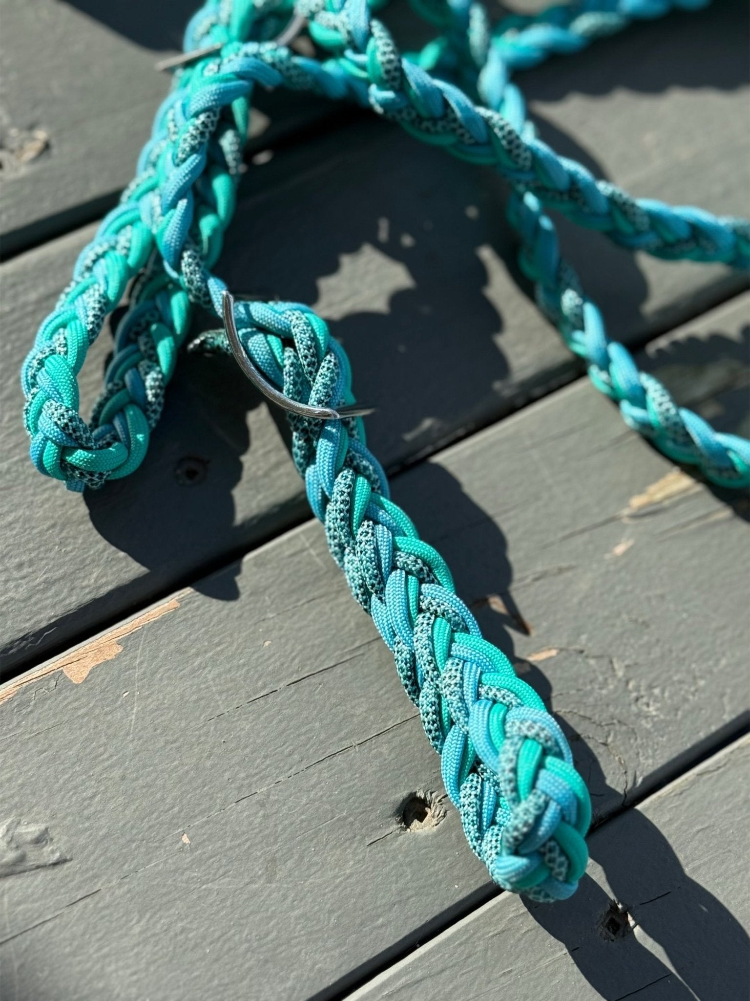 Turquoise Flat Braid Reins by bar3H Equine – Custom Western Tack Australia