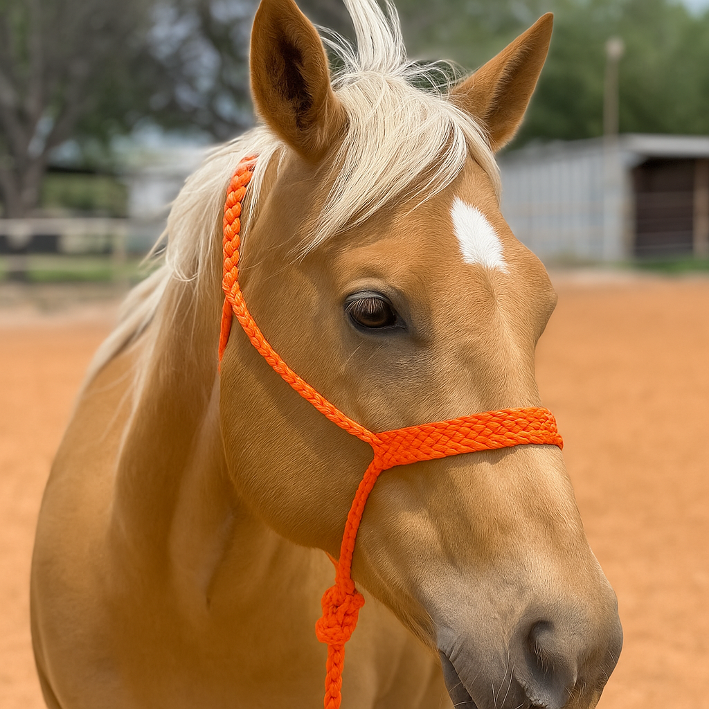 Mule Tape Rope Halter with Removable 10ft Lead