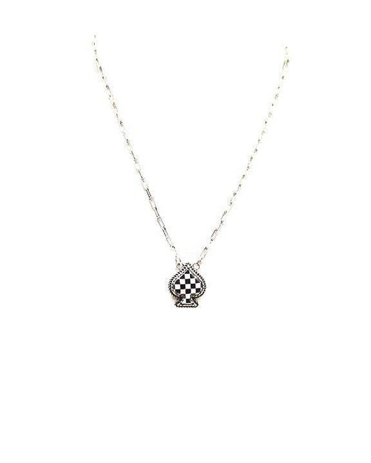 Checkered Spade Necklace