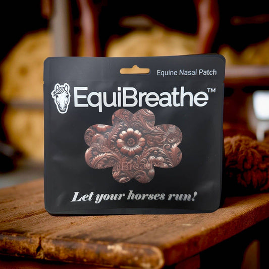 EquiBreathe™ Equine Nasal Patch - Tooled Leather by bar3H Equine – Custom Western Tack Australia